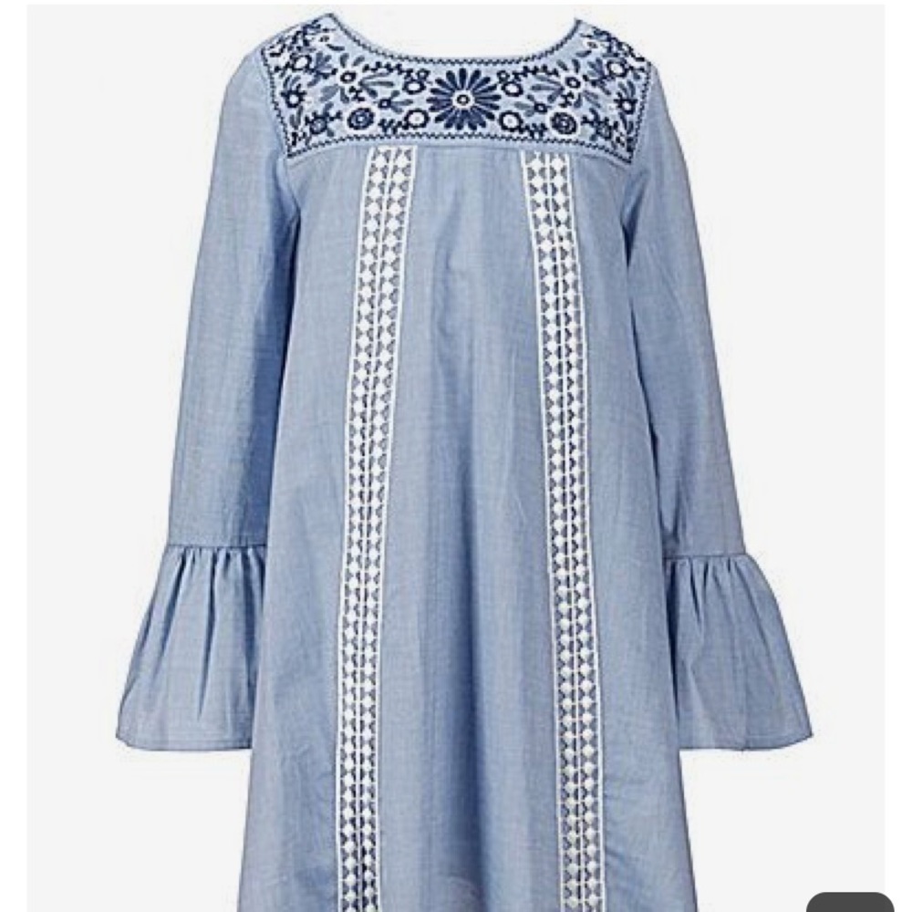 Copper Key Bell sleeve Chambray dress